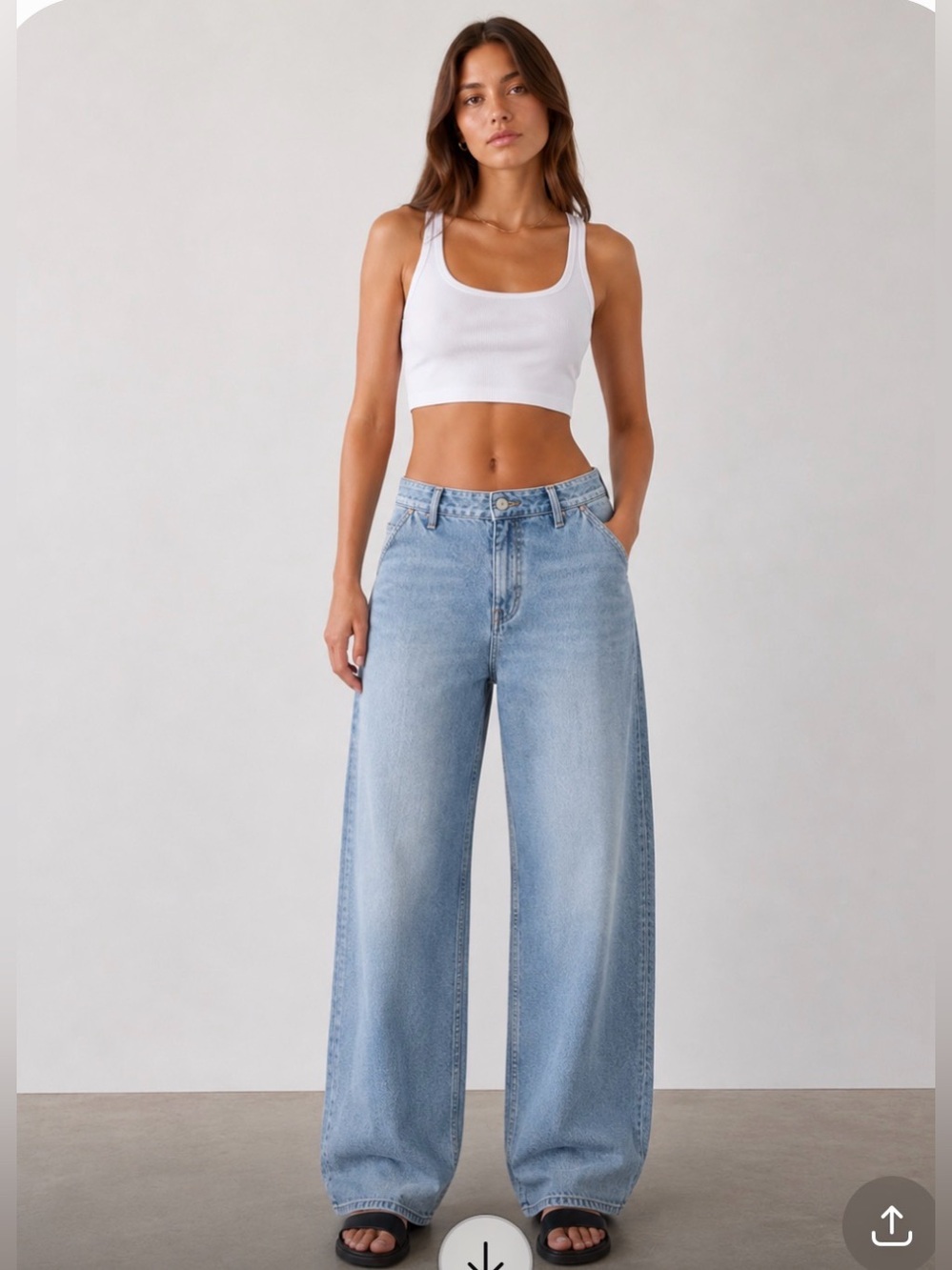 Zara Tailored Mid-Rise Light Blue Jeans